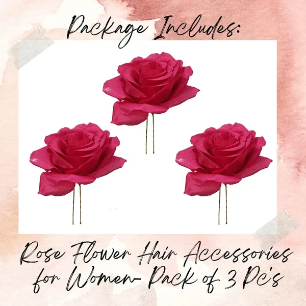 Pack_of_3_Dark_Pink_Floral_Bridesmaid_Hair_Accessories_Rose_Pin