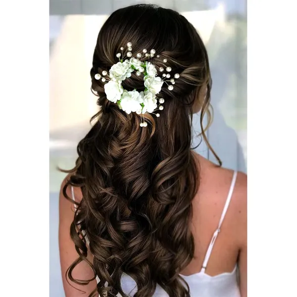 Baby_Pink_Artificial_Flowers_With_White_Pearls_Hair_Clutcher_For_Women_&_Girls