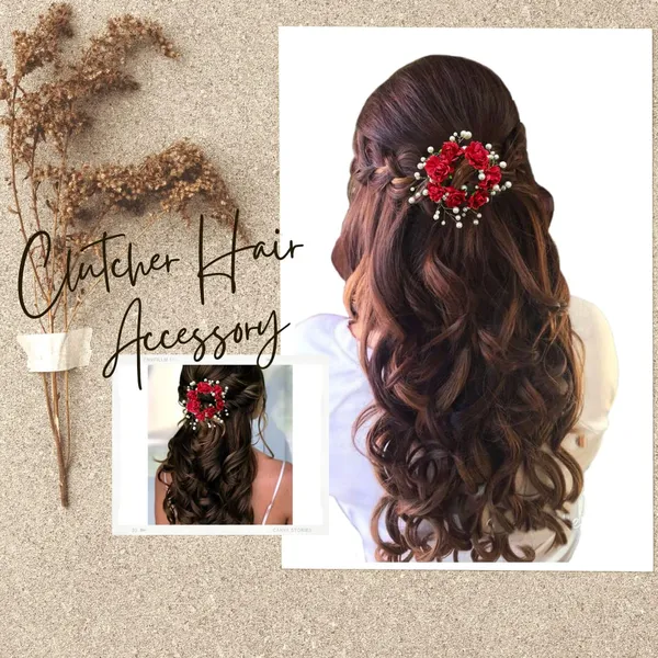 Red_Artificial_Flowers_With_White_Pearls_Hair_Clutcher_For_Women_&_Girls