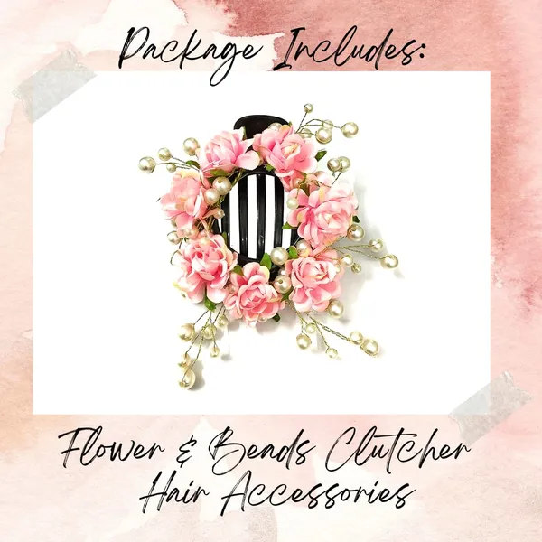Dark_Pink_Artificial_Flowers_With_White_Pearls_Hair_Clutcher_For_Women_&_Girls