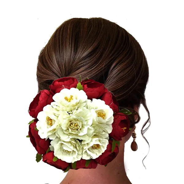 Red_&_White_Rtificial_Round_Golden_And_Pearl_Wedding_Hair_Accessories_For_Women_&_Girls