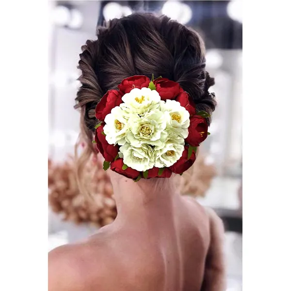 Red_&_White_Rtificial_Round_Golden_And_Pearl_Wedding_Hair_Accessories_For_Women_&_Girls