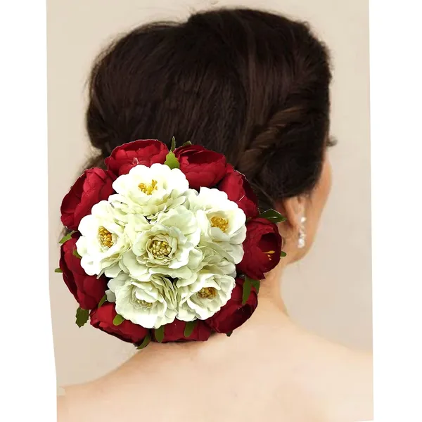 Red_&_White_Rtificial_Round_Golden_And_Pearl_Wedding_Hair_Accessories_For_Women_&_Girls