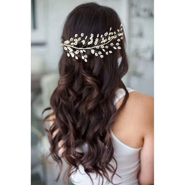 White_Artificial_Pearl_Hair_Vein_Accessories_For_Women_&_Girls