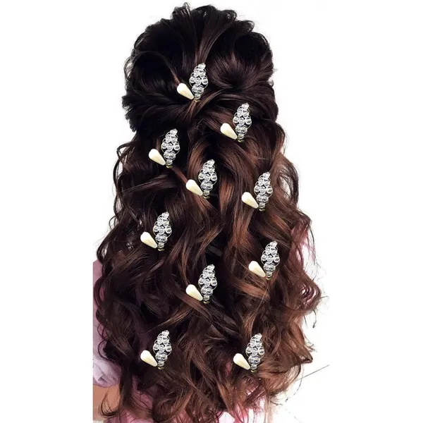 White_&_Golden_Beautiful_Handmade_Floral_Wedding_Bridesmaid_Hair_Jewellery