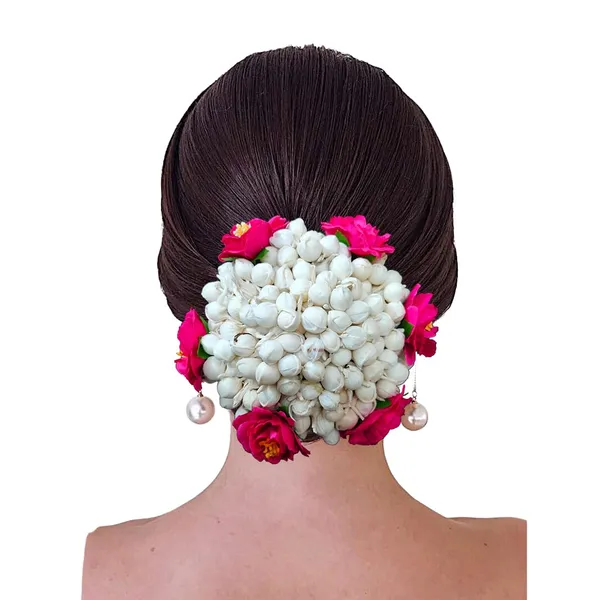 Dark_Pink_Artificial_Rose_With_Mogra_Gajra_Floral_Design_Juda_Cover_For_Women_&_Girls_(14_X_8_X_1_Cm)