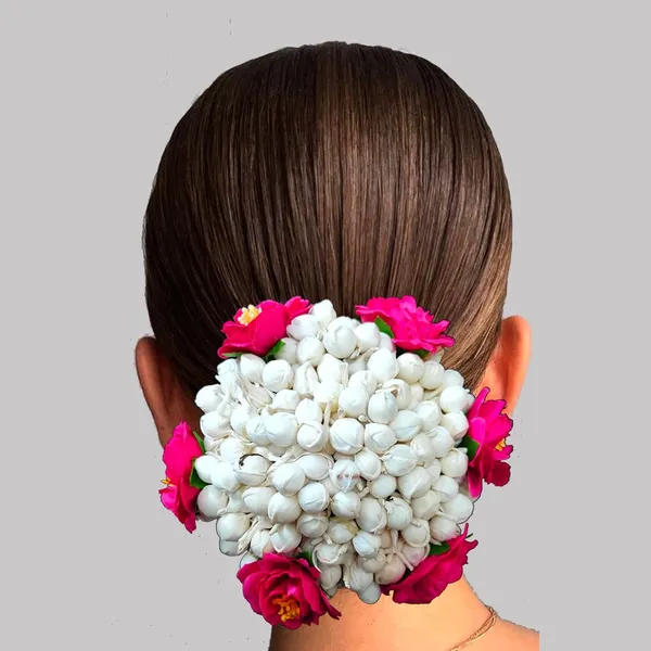 Dark_Pink_Artificial_Rose_With_Mogra_Gajra_Floral_Design_Juda_Cover_For_Women_&_Girls_(14_X_8_X_1_Cm)