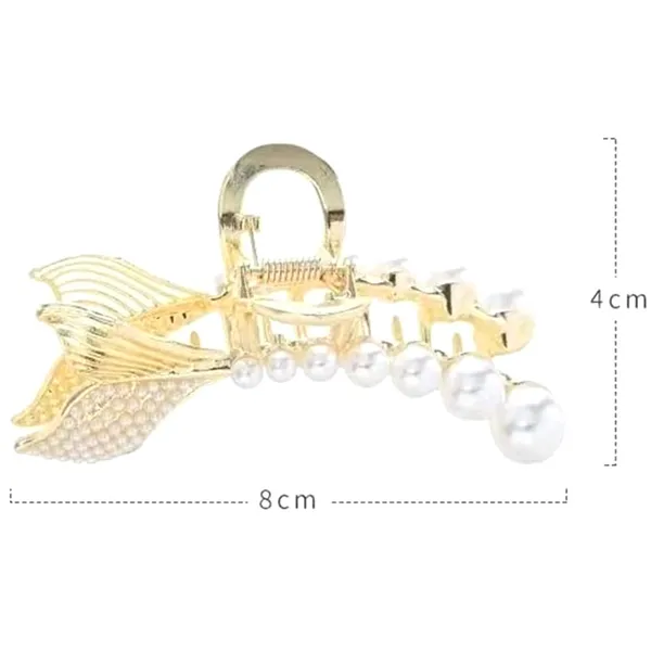 White_Mermaid_Tail_Pearl_Hair_Claw_Clips_For_Women_&_Girls