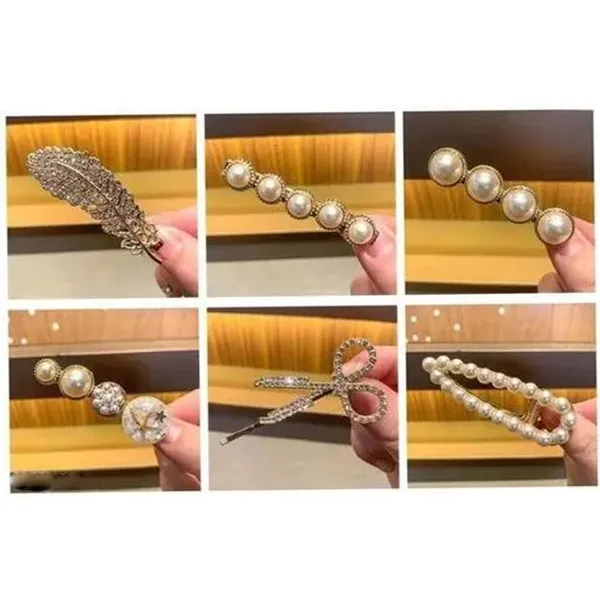 Gold_Korean_Style_Hair_Clips_Pearl_Barrettes_For_Women_&_Girls_(Set_Of_6_Pins)