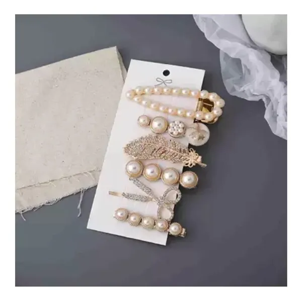 Gold_Korean_Style_Hair_Clips_Pearl_Barrettes_For_Women_&_Girls_(Set_Of_6_Pins)