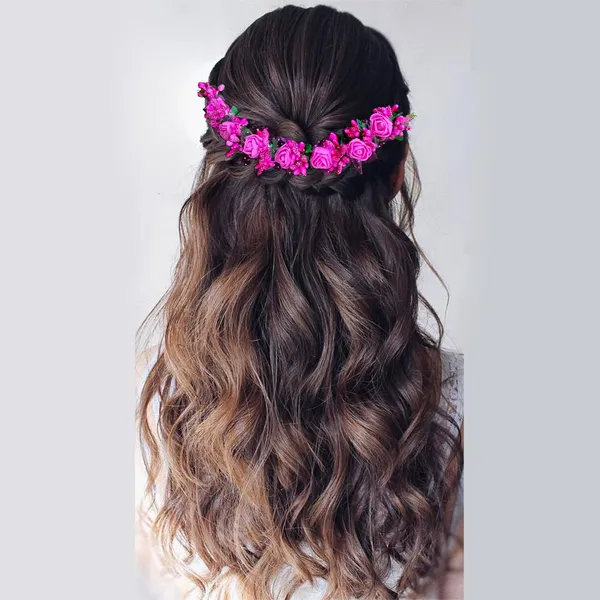 Dark_Pink_Small_Rose_Tiara_Hair_Accessories_For_Women_&_Girls_(14_X_8_X_1_Cm)