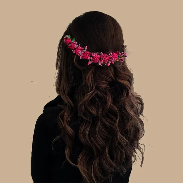Maroon_Small_Rose_Tiara_Hair_Accessories_For_Women_&_Girls_(14_X_8_X_1_Cm)
