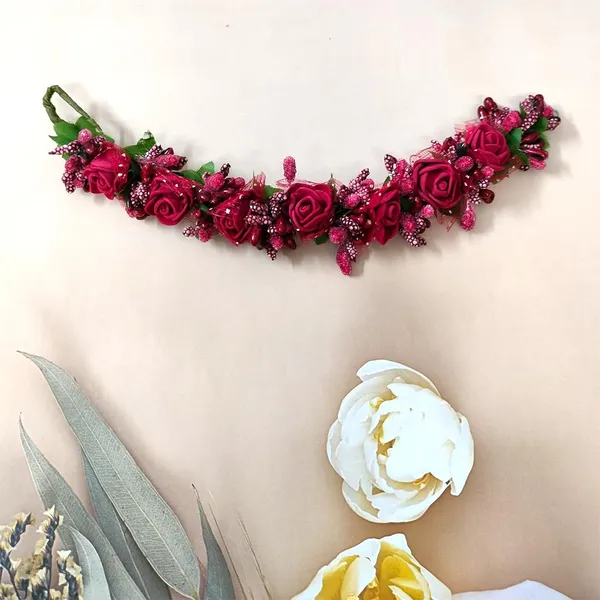 Maroon_Small_Rose_Tiara_Hair_Accessories_For_Women_&_Girls_(14_X_8_X_1_Cm)