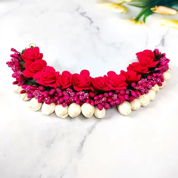 Dark_Pink_Rose_Floral_With_Pollen_Hair_Vein_Accessories_For_Women_(14_X_8_X_1_Cm)