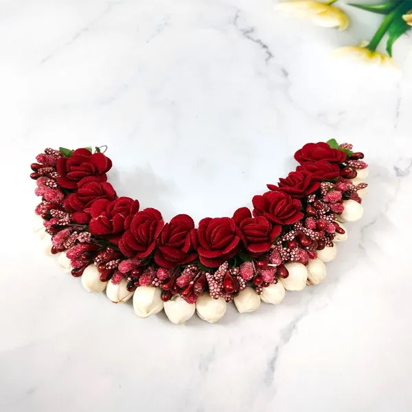 Maroon_Rose_Floral_With_Pollen_Hair_Vein_Accessories_For_Women_(14_X_8_X_1_Cm)