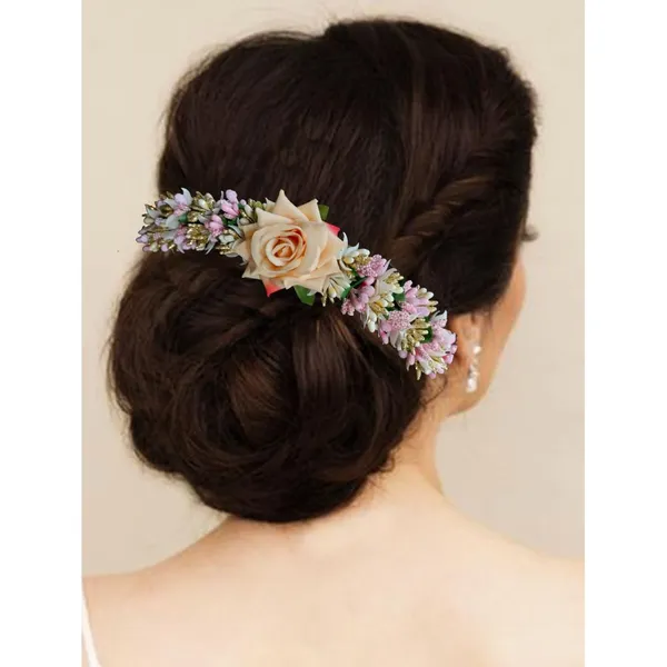 Peach_Rose_Flower_With_Leaf_Pollens_&_Pearl_Design_Hair_Vein_For_Women_&_Girls_(14_X_8_X_1_Cm)