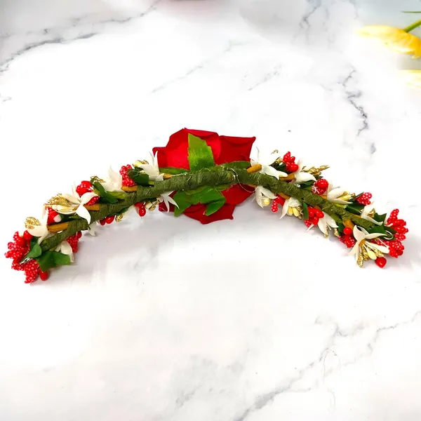 Red_Rose_Flower_With_Leaf_Pollens_&_Pearl_Design_Hair_Vein_For_Women_&_Girls_(14_X_8_X_1_Cm)