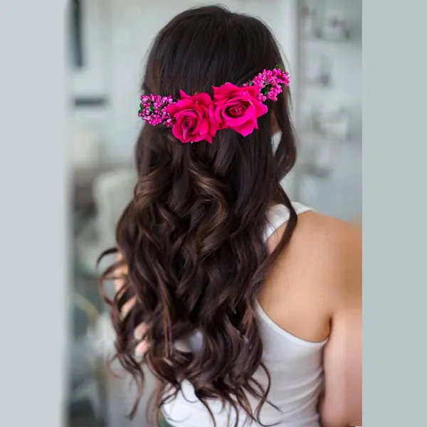 Dark_Pink_Rose_Floral_Hairpin_With_Leaf_&_Pearl_Design_For_Women_&_Girls_(14_X_8_X_1_Cm)