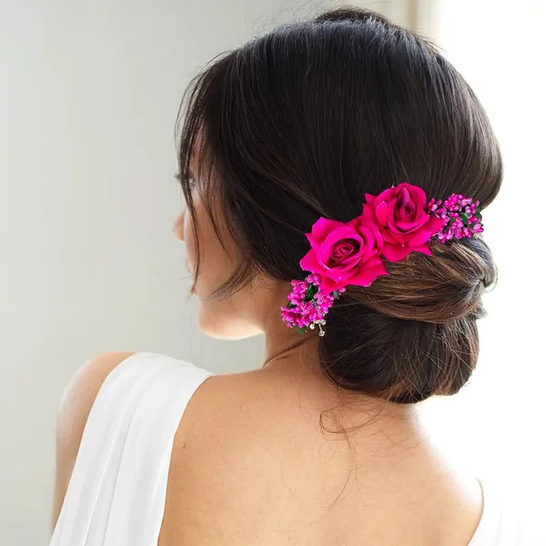 Dark_Pink_Rose_Floral_Hairpin_With_Leaf_&_Pearl_Design_For_Women_&_Girls_(14_X_8_X_1_Cm)