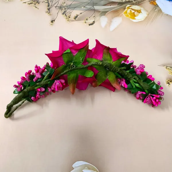 Dark_Pink_Rose_Floral_Hairpin_With_Leaf_&_Pearl_Design_For_Women_&_Girls_(14_X_8_X_1_Cm)