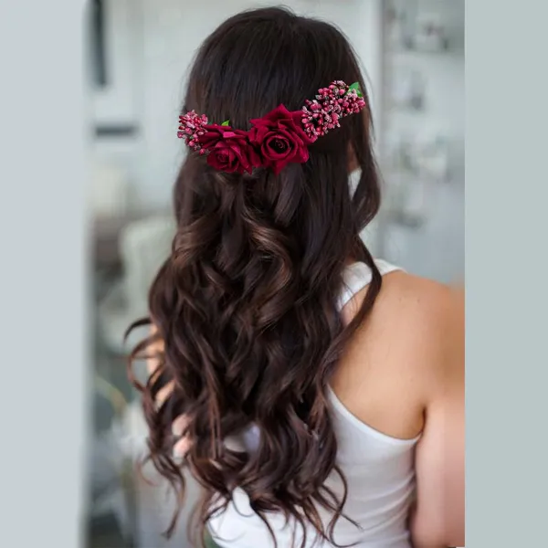 Maroon_Rose_Hair_Vein_With_Leaf_For_Women_&_Girls_(14_X_8_X_1_Cm)