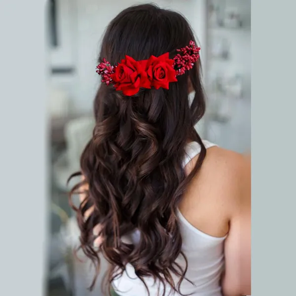 Red_Rose_Hair_Vein_With_Leaf_For_Women_&_Girls_(14_X_8_X_1_Cm)