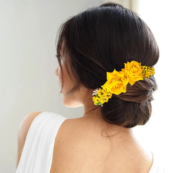 Yellow_Rose_Hair_Vein_With_Leaf_For_Women_&_Girls_(14_X_8_X_1_Cm)