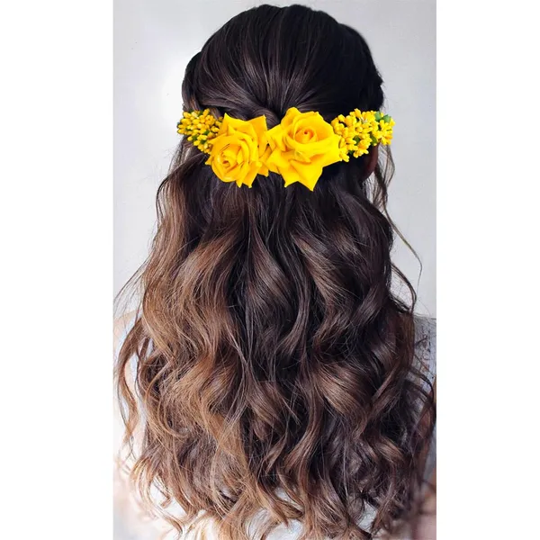 Yellow_Rose_Hair_Vein_With_Leaf_For_Women_&_Girls_(14_X_8_X_1_Cm)