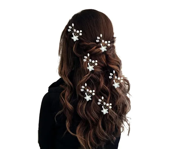 Silver_&_Gold_Floral_With_Pearl_Design_Hairpin_Accessories_For_Women_&_Girls_(14_X_8_X_1_Cm)