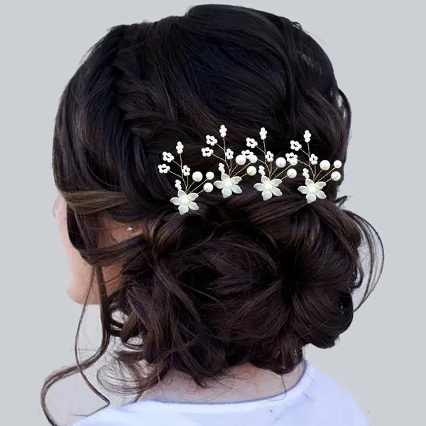 Silver_&_Gold_Floral_With_Pearl_Design_Hairpin_Accessories_For_Women_&_Girls_(14_X_8_X_1_Cm)