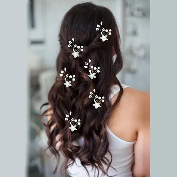 Silver_&_Gold_Floral_With_Pearl_Design_Hairpin_Accessories_For_Women_&_Girls_(14_X_8_X_1_Cm)