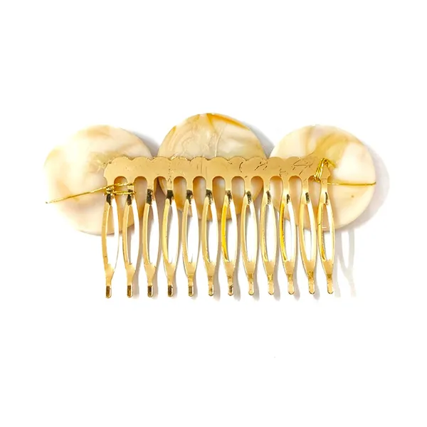 White_&_Gold_Artificial_Metal_Rounded_Design_Hair_Pin_Accessories_For_Women_&_Girls_(14_X_8_X_1_Cm)