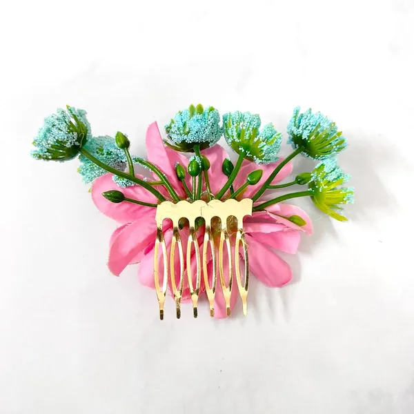 Baby_Pink_Flower_And_Leaf_Comb_Slide_Hair_Pin_For_Girls_And_Women_(14_X_8_X_1_Cm)