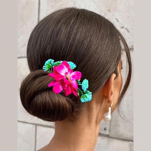 Dark_Pink_Flower_And_Leaf_Comb_Slide_Hair_Pin_For_Girls_And_Women_(14_X_8_X_1_Cm)