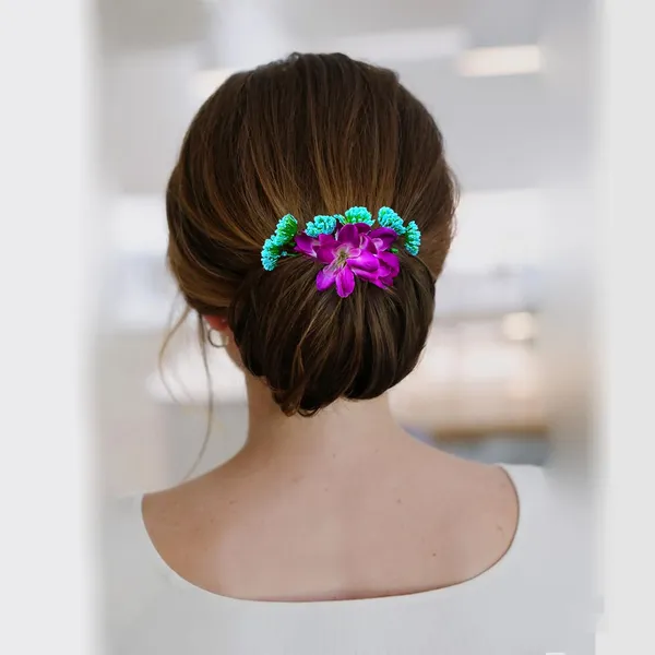 Purple_Flower_And_Leaf_Comb_Slide_Hair_Pin_For_Girls_And_Women_(14_X_8_X_1_Cm)
