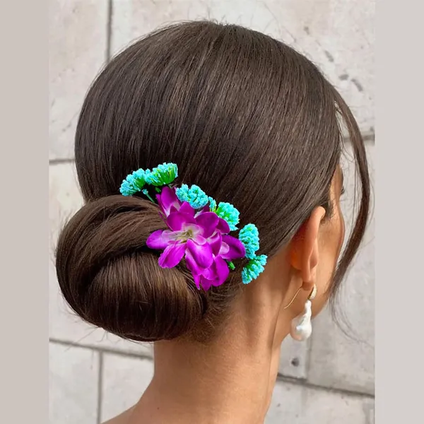 Purple_Flower_And_Leaf_Comb_Slide_Hair_Pin_For_Girls_And_Women_(14_X_8_X_1_Cm)