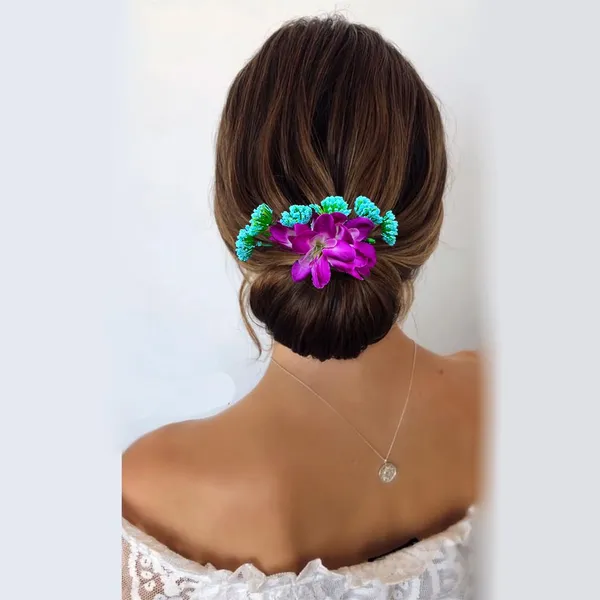 Purple_Flower_And_Leaf_Comb_Slide_Hair_Pin_For_Girls_And_Women_(14_X_8_X_1_Cm)