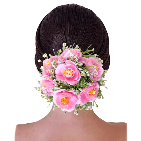 Baby_Pink_Artificial_Plastic_Rose_Floral_With_Seven_Colourful_Flowers_Design_Hairpin_Accessories_For_Women_&_Girls_(14_X_8_X_1_Cm)