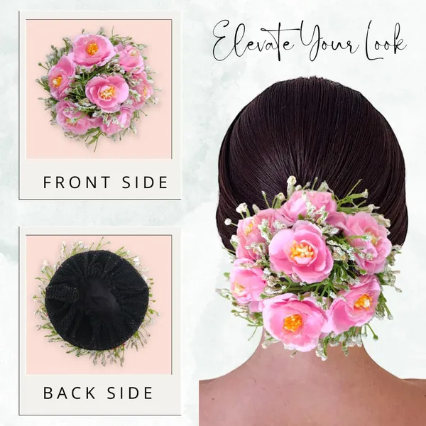 Baby_Pink_Artificial_Plastic_Rose_Floral_With_Seven_Colourful_Flowers_Design_Hairpin_Accessories_For_Women_&_Girls_(14_X_8_X_1_Cm)
