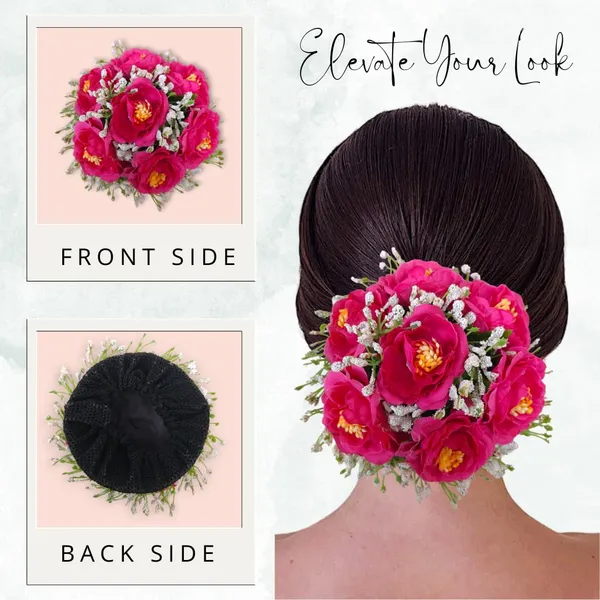 Dark_Pink_Artificial_Plastic_Rose_Floral_With_Seven_Colourful_Flowers_Design_Hairpin_Accessories_For_Women_&_Girls_(14_X_8_X_1_Cm)