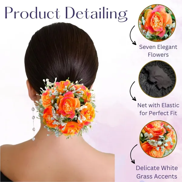 Orange_Artificial_Plastic_Rose_Floral_With_Seven_Colourful_Flowers_Design_Hairpin_Accessories_For_Women_&_Girls_(14_X_8_X_1_Cm)