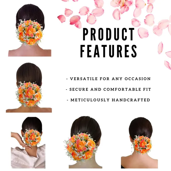 Orange_Artificial_Plastic_Rose_Floral_With_Seven_Colourful_Flowers_Design_Hairpin_Accessories_For_Women_&_Girls_(14_X_8_X_1_Cm)