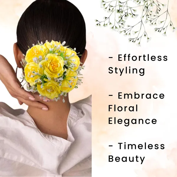 Yellow_Artificial_Plastic_Rose_Floral_With_Seven_Colourful_Flowers_Design_Hairpin_Accessories_For_Women_&_Girls_(14_X_8_X_1_Cm)
