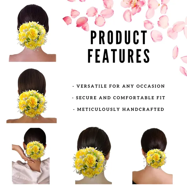 Yellow_Artificial_Plastic_Rose_Floral_With_Seven_Colourful_Flowers_Design_Hairpin_Accessories_For_Women_&_Girls_(14_X_8_X_1_Cm)