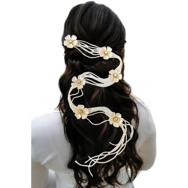 Multicolor_Artificial_Plastic_Pearl_Choti_With_Crystal_Stones_&_Intricate_Floral_Design_Hairpin_Accessories_For_Women_&_Girls_(14_X_8_X_1_Cm)