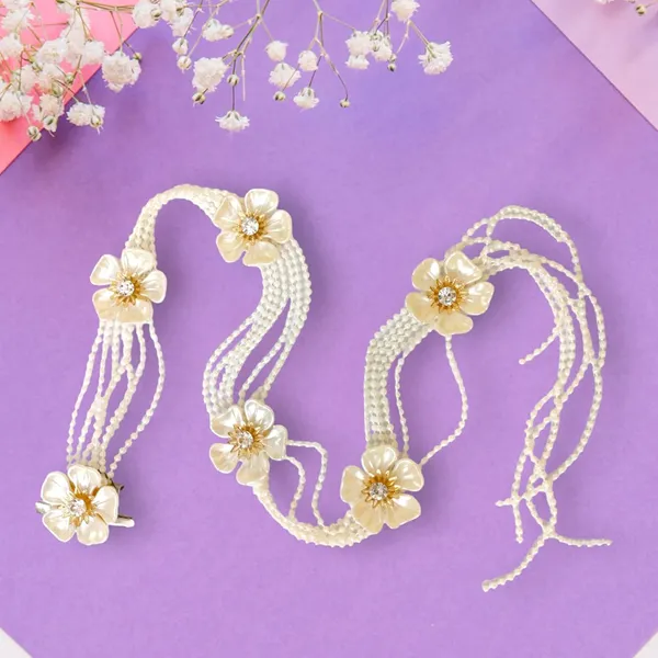 Multicolor_Artificial_Plastic_Pearl_Choti_With_Crystal_Stones_&_Intricate_Floral_Design_Hairpin_Accessories_For_Women_&_Girls_(14_X_8_X_1_Cm)