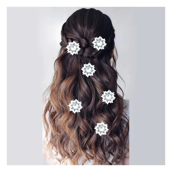 Gold_Artificial_Pearl_Flowers_With_Big_Crystal_Stone_Design_Hairpin_For_Women_&_Girls_(Set_Of_6)_(14_X_8_X_1_Cm)