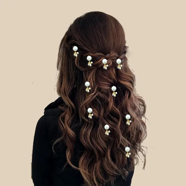 Gold_Artificial_Delicate_Pearl_Beads_With_Small_Ghungroo_Bells_Design_Hairpin_Accessories_For_Women_&_Girls_(Set_Of_10)_(14_X_8_X_1_Cm)