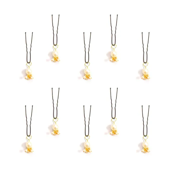 Gold_Artificial_Delicate_Pearl_Beads_With_Small_Ghungroo_Bells_Design_Hairpin_Accessories_For_Women_&_Girls_(Set_Of_10)_(14_X_8_X_1_Cm)