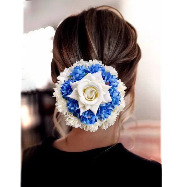 Dark_Blue_Fabric_Rose_Floral_Design_Gajra_Accessories_For_Women_&_Girls_(14_X_8_X_1_Cm)